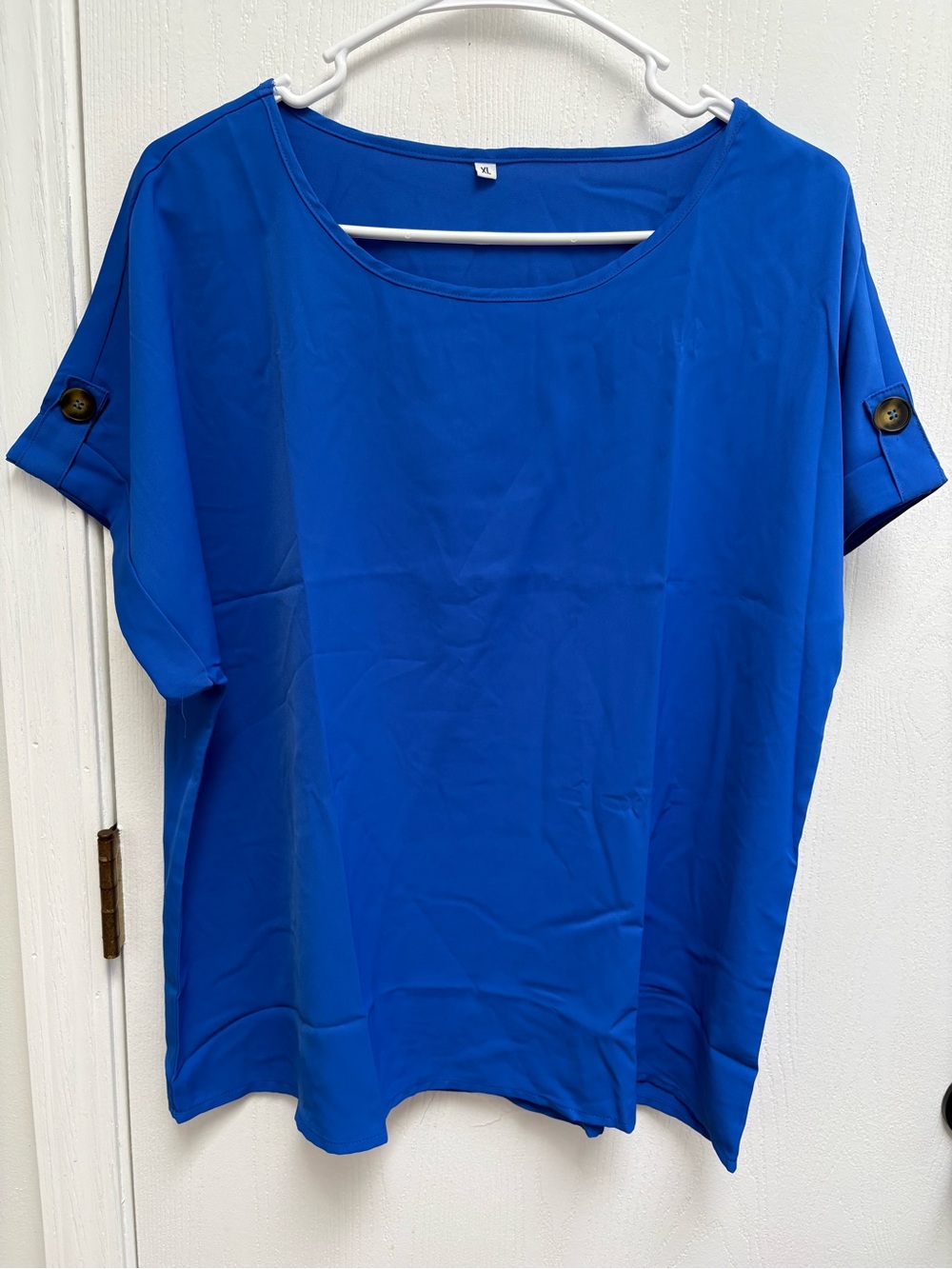 Women’s Royal Blue Short Sleeve Button-Tab Tee